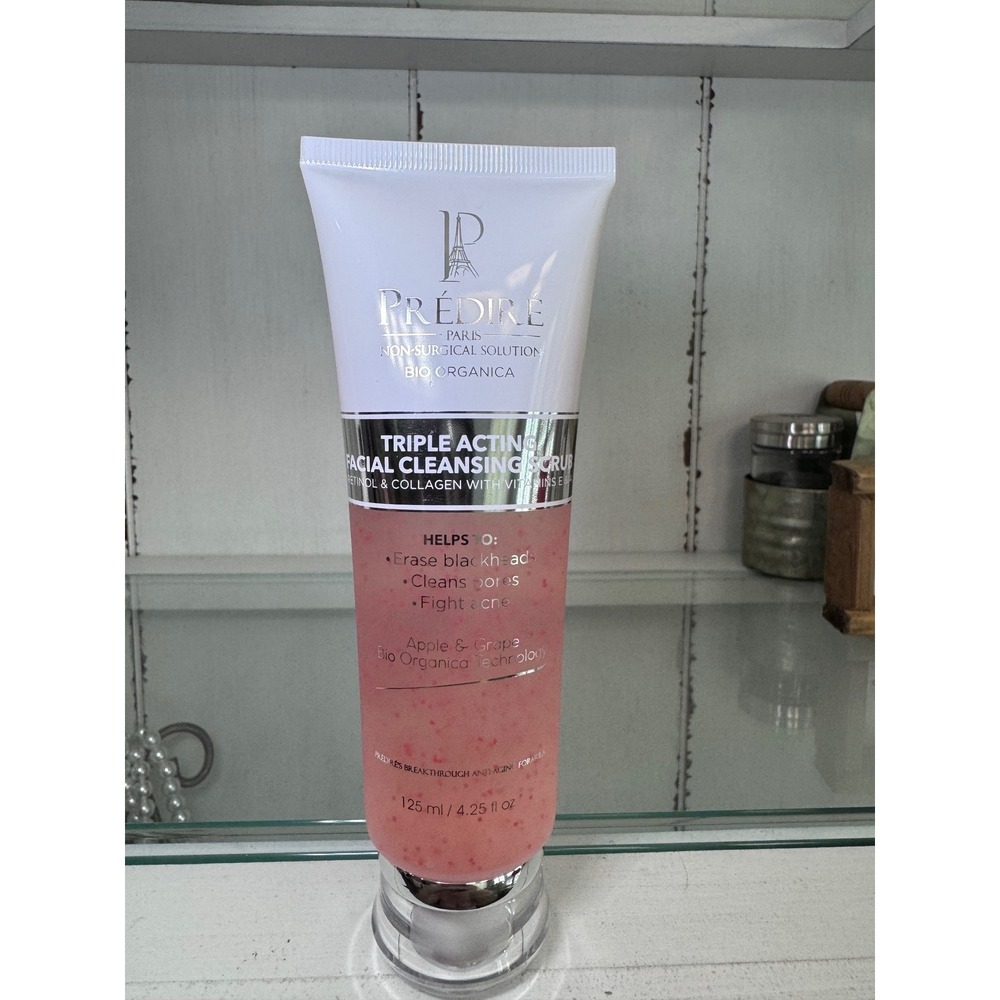 Predire Paris Triple Acting Facial Cleansing Scrub Retinol Collagen 125ml 4.25oz
